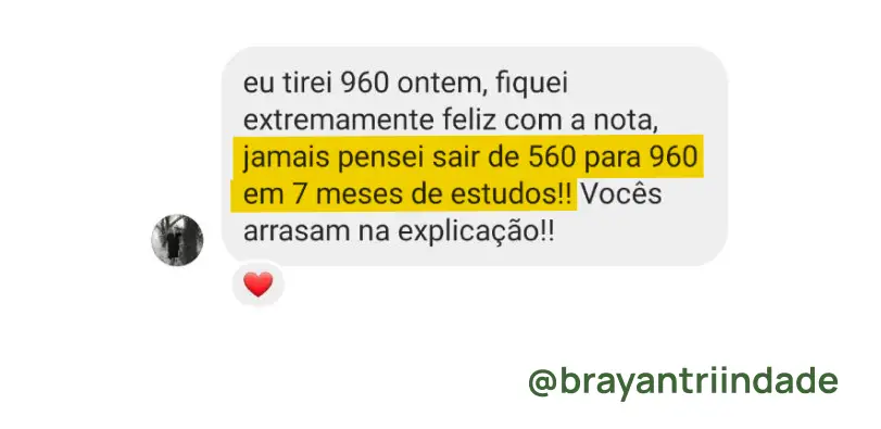 Depoimento de aluno