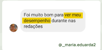 Depoimento de aluno