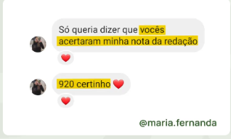 Depoimento de aluno