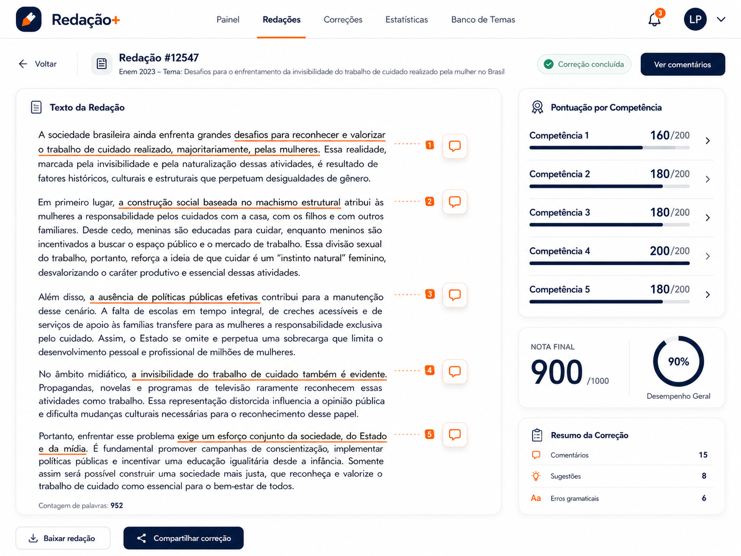 Correção de redação por IA
